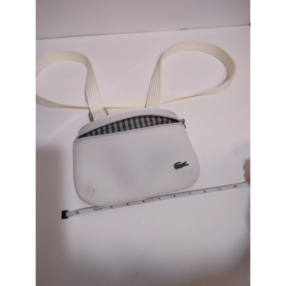Lacoste Crossbody White Bag Vintage Alligator Designer Zip Sporty - Picture 8 of 13
